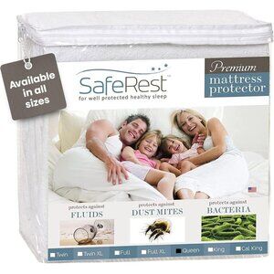 SafeRest Mattress Bed Cover Protector From Fluid Dust Mites Bacteria  Queen